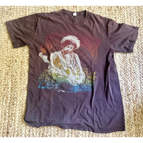 Vintage Jimi Hendrix Concert T-Shirt Sz Medium 1969 Northern California Festival - Picture 1 of 4